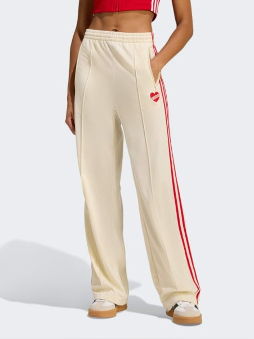 Adidas Firebird Loose Track Pant with Heart:  Small (Like New)